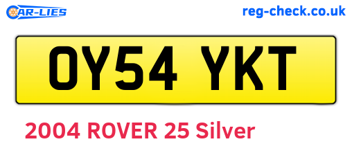 OY54YKT are the vehicle registration plates.