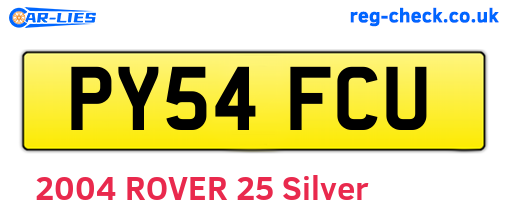 PY54FCU are the vehicle registration plates.