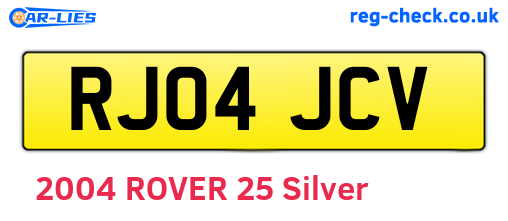 RJ04JCV are the vehicle registration plates.