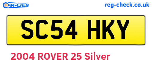 SC54HKY are the vehicle registration plates.