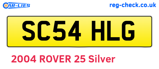 SC54HLG are the vehicle registration plates.