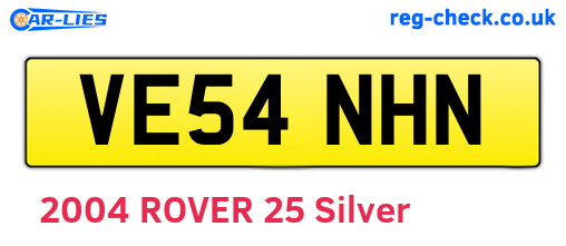 VE54NHN are the vehicle registration plates.