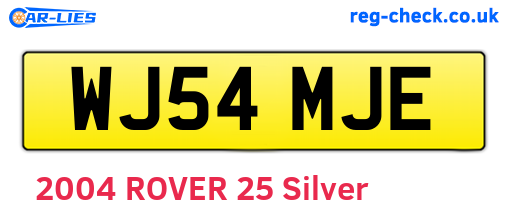 WJ54MJE are the vehicle registration plates.