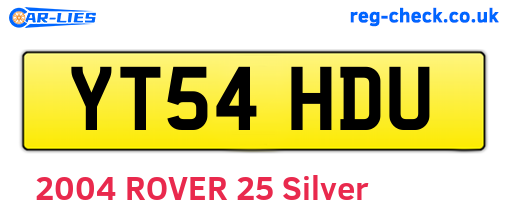 YT54HDU are the vehicle registration plates.