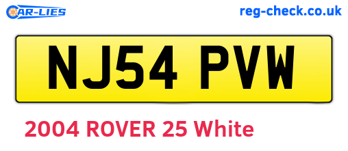 NJ54PVW are the vehicle registration plates.