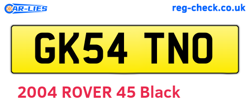 GK54TNO are the vehicle registration plates.