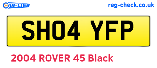 SH04YFP are the vehicle registration plates.