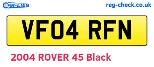 VF04RFN are the vehicle registration plates.