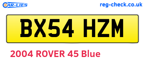 BX54HZM are the vehicle registration plates.