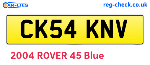 CK54KNV are the vehicle registration plates.