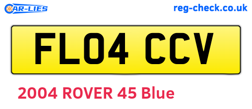 FL04CCV are the vehicle registration plates.
