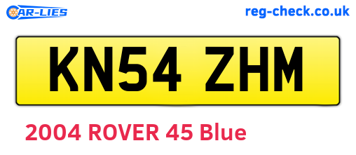 KN54ZHM are the vehicle registration plates.