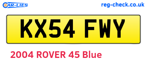 KX54FWY are the vehicle registration plates.