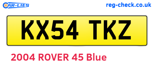 KX54TKZ are the vehicle registration plates.