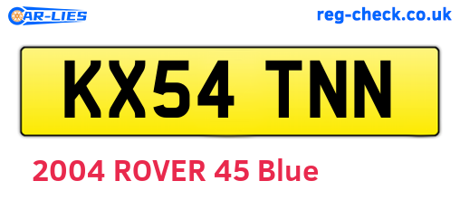 KX54TNN are the vehicle registration plates.