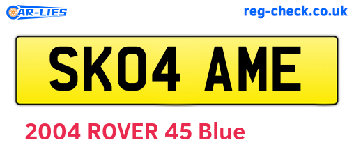 SK04AME are the vehicle registration plates.