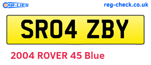 SR04ZBY are the vehicle registration plates.
