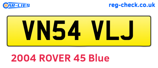VN54VLJ are the vehicle registration plates.