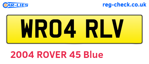WR04RLV are the vehicle registration plates.