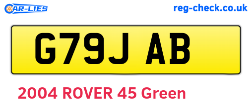 G79JAB are the vehicle registration plates.