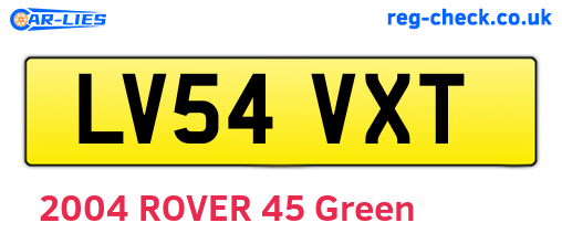 LV54VXT are the vehicle registration plates.