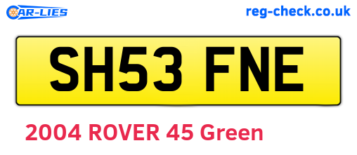 SH53FNE are the vehicle registration plates.