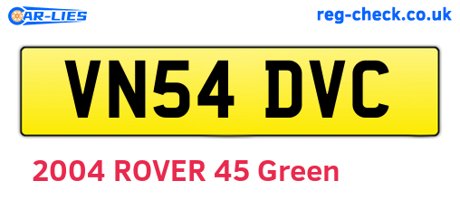 VN54DVC are the vehicle registration plates.