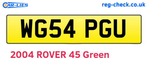 WG54PGU are the vehicle registration plates.