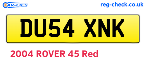 DU54XNK are the vehicle registration plates.