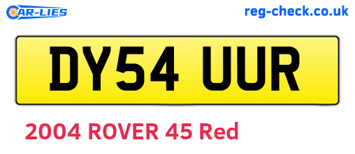DY54UUR are the vehicle registration plates.