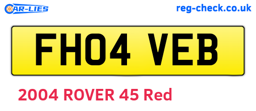 FH04VEB are the vehicle registration plates.