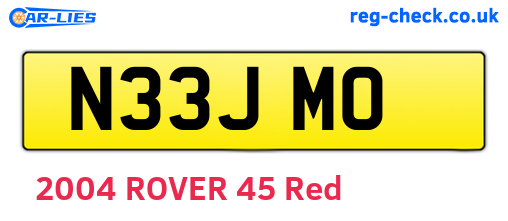 N33JMO are the vehicle registration plates.