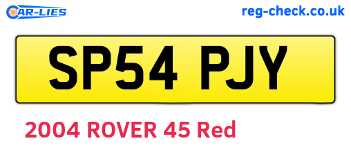 SP54PJY are the vehicle registration plates.