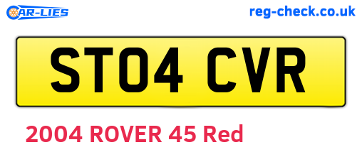 ST04CVR are the vehicle registration plates.