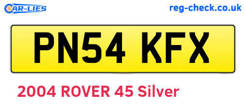 PN54KFX are the vehicle registration plates.