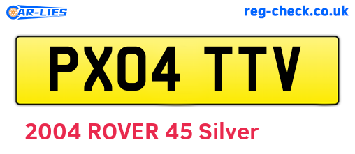 PX04TTV are the vehicle registration plates.