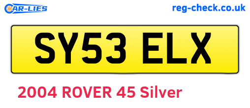 SY53ELX are the vehicle registration plates.