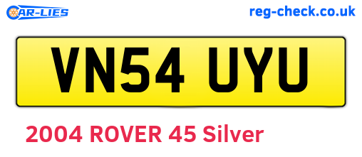 VN54UYU are the vehicle registration plates.