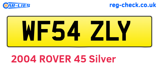 WF54ZLY are the vehicle registration plates.