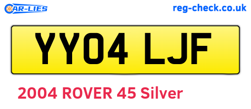 YY04LJF are the vehicle registration plates.