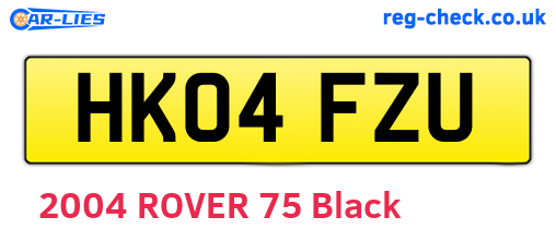 HK04FZU are the vehicle registration plates.