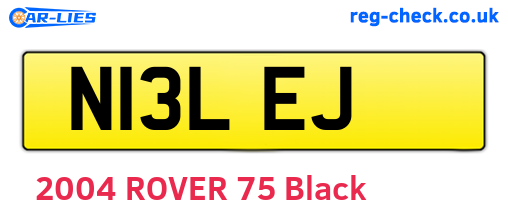 N13LEJ are the vehicle registration plates.