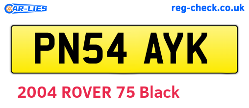 PN54AYK are the vehicle registration plates.