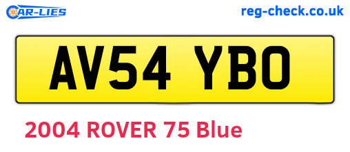 AV54YBO are the vehicle registration plates.