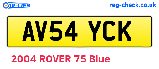 AV54YCK are the vehicle registration plates.