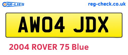 AW04JDX are the vehicle registration plates.