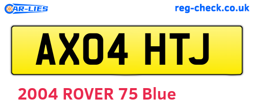 AX04HTJ are the vehicle registration plates.