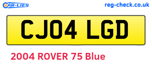 CJ04LGD are the vehicle registration plates.