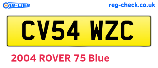 CV54WZC are the vehicle registration plates.