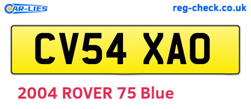 CV54XAO are the vehicle registration plates.